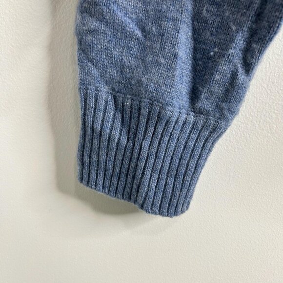 Haven Well Within Cashmere Sweater Womens XL Blue Half Zip Funnel Collar Ribbed - Picture 4 of 10